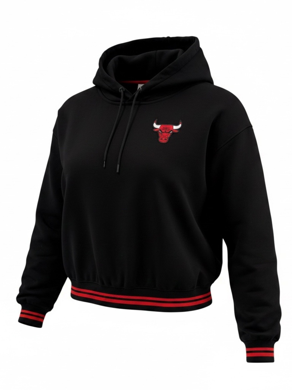Pro Standard Chicago Bulls Hoodie Womens Medium Black NBA Crop NWT